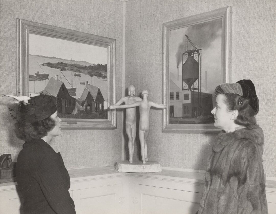 shocked crowd at gallery opening