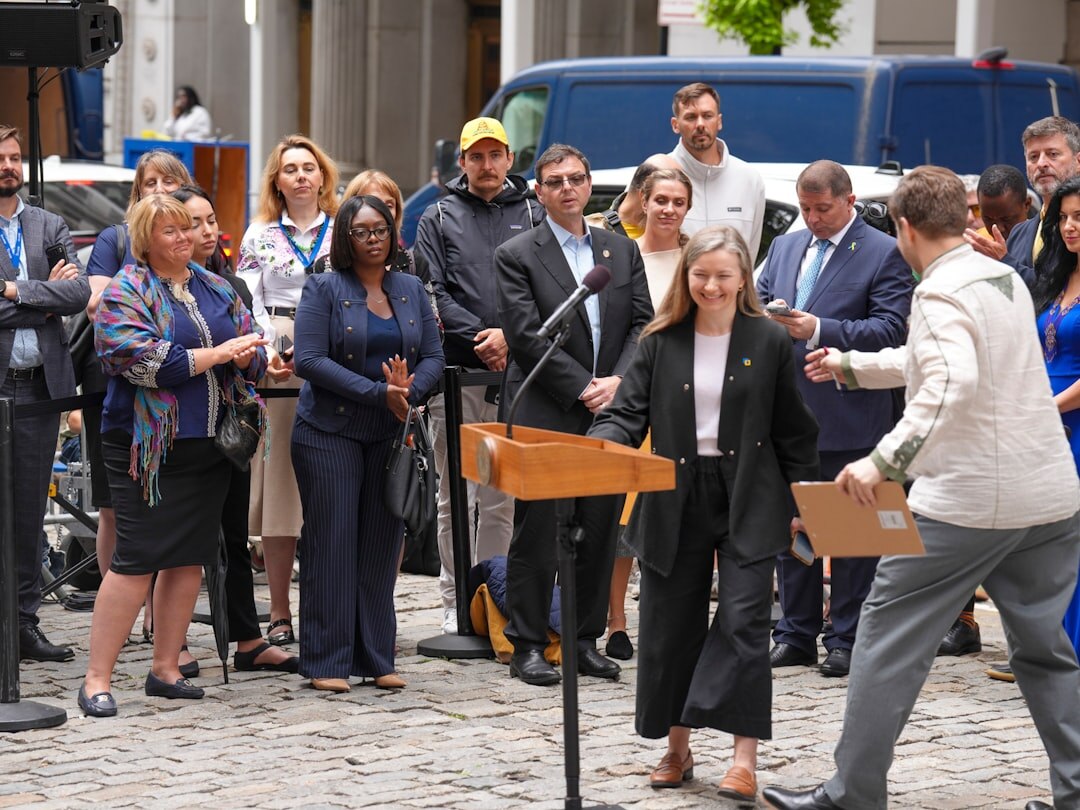 woman speaking at podium